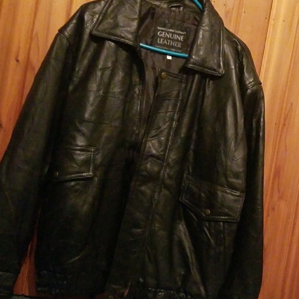 Black leather jacket